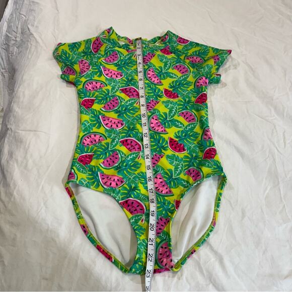 Cat & Jack Green and Pink Tropical Rashguard L  (10/12) - Picture 7 of 9
